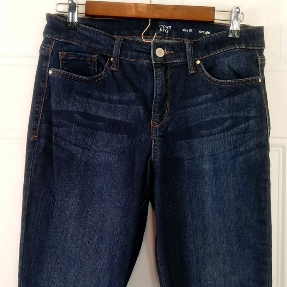 crown & Ivy five pocket straight jeans
